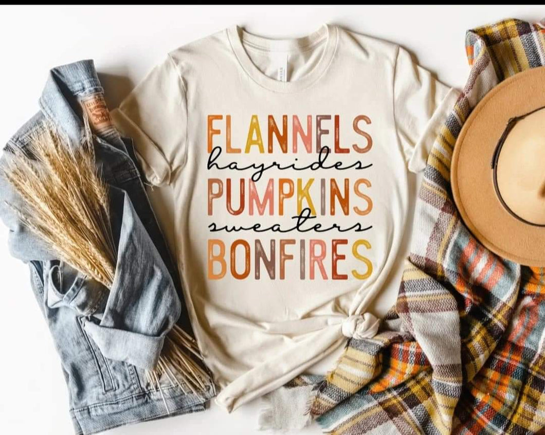 Flannels, Pumpkins, Bonfires T-Shirt
