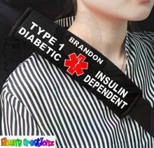 Load image into Gallery viewer, Medical Seat Belt Covers: Hemophilia A/B, Von Willebrand 1/2/3, Diabetes 1/2, Hearing Impaired