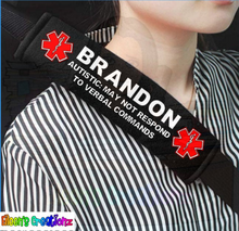 Load image into Gallery viewer, Medical Seat Belt Covers: Hemophilia A/B, Von Willebrand 1/2/3, Diabetes 1/2, Hearing Impaired