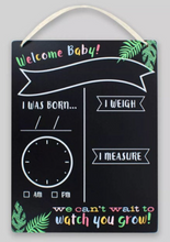 Load image into Gallery viewer, Baby Announcement Chalkboard Sign
